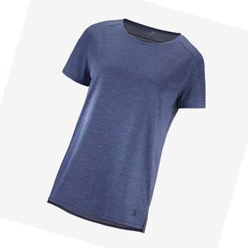 Camiseta Salomon OUTLINE SUMMER Mujer Azul Marino | MX 2549MQZ